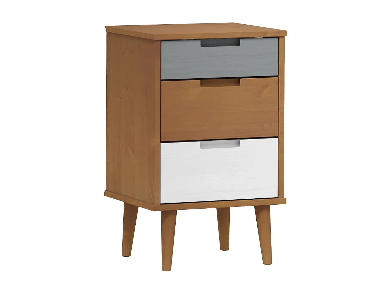 Nachttisch aus Kiefernholz in Braun 40x35x65 cm