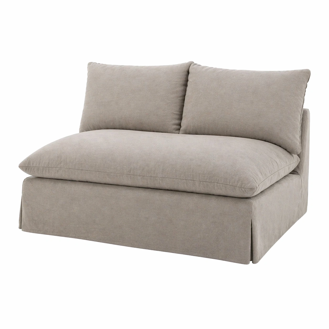 Módulo de sofá sin brazos con funda removible en tela beige estilo relajado-nexaglance