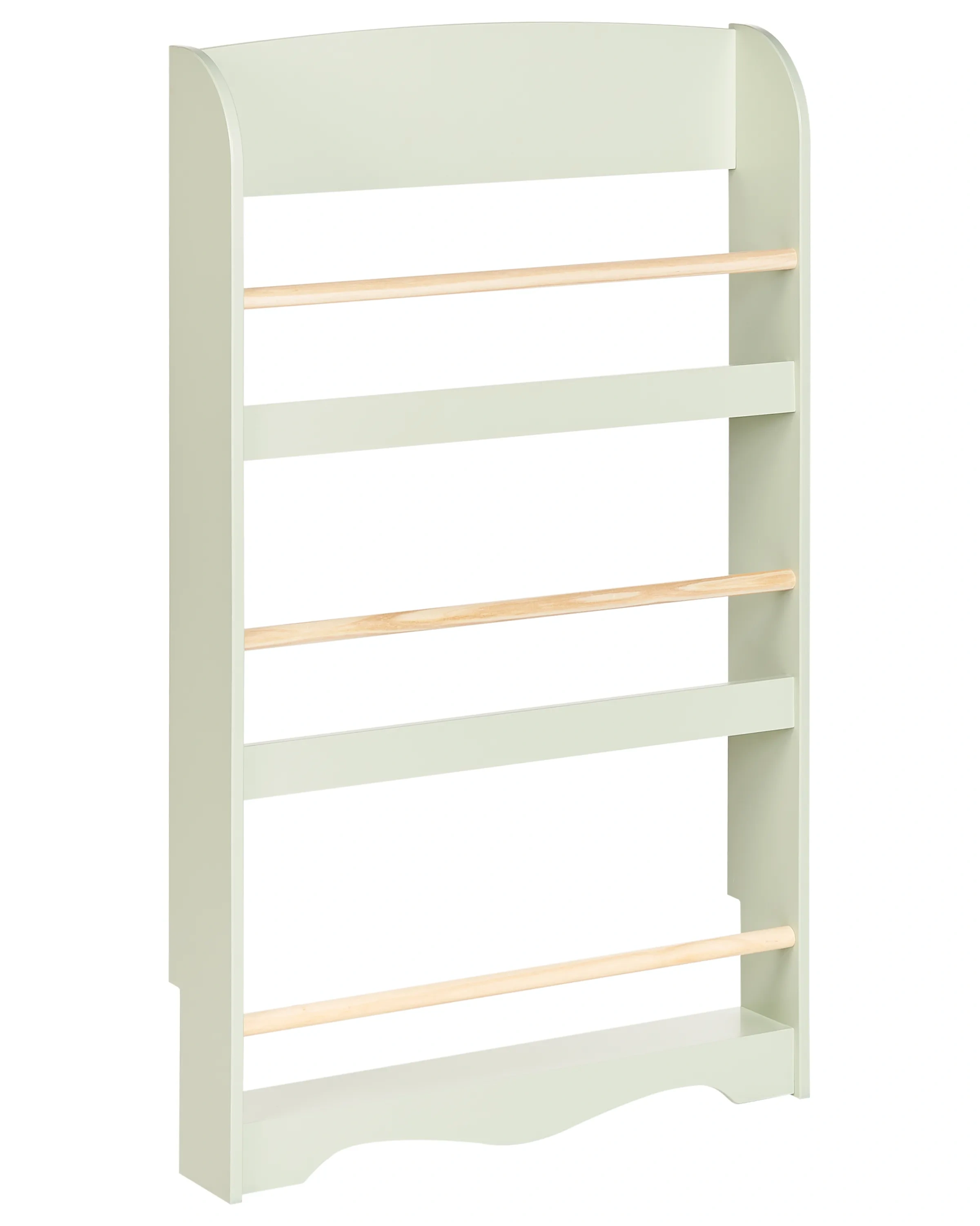 Estantería infantil de pared de madera color verde claro-nexaglance