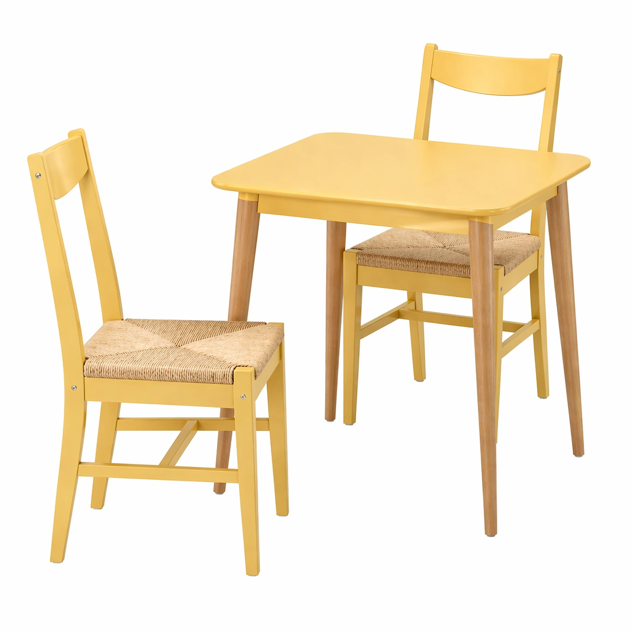 Conjunto de mesa compacta con 2 sillas estilo nórdico 80x60 cm-nexaglance