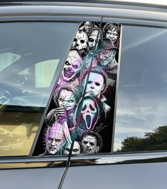 Horror Icons Holographic Car Pillar Viny