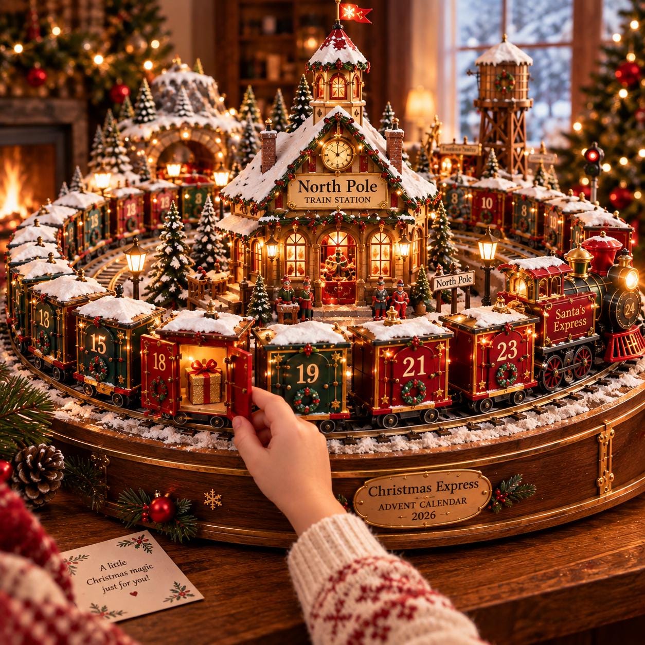 Christmas Train Advent Calendar 2026 – Miniature North Pole Express with Gifts