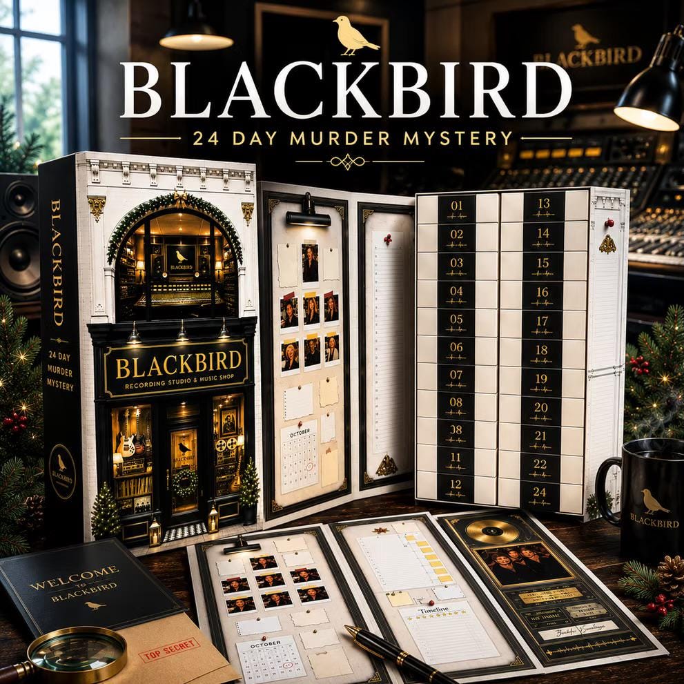 24-Day Murder Mystery Advent Calendar for Adults: Blackbird Cold Case Detective Game