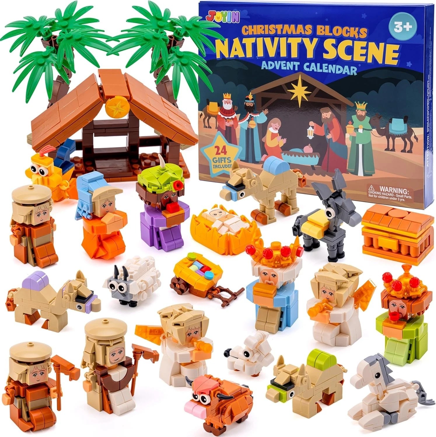 Nativity Advent Calendar Building Blocks, 24 Days Christmas Themed Build