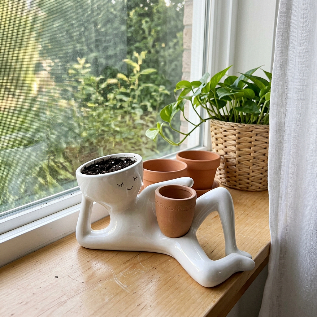 Relaxed Pose Decorative Planter