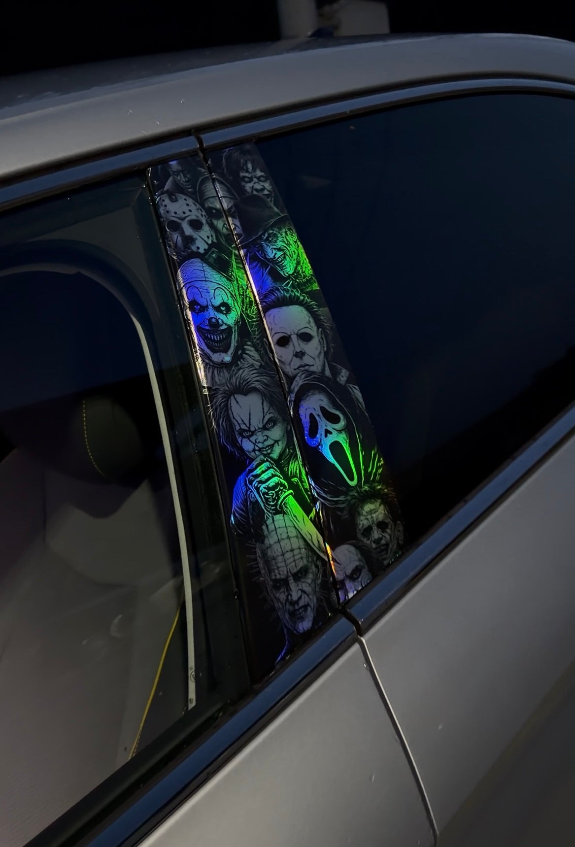 Horror Icons Holographic Car Pillar Viny