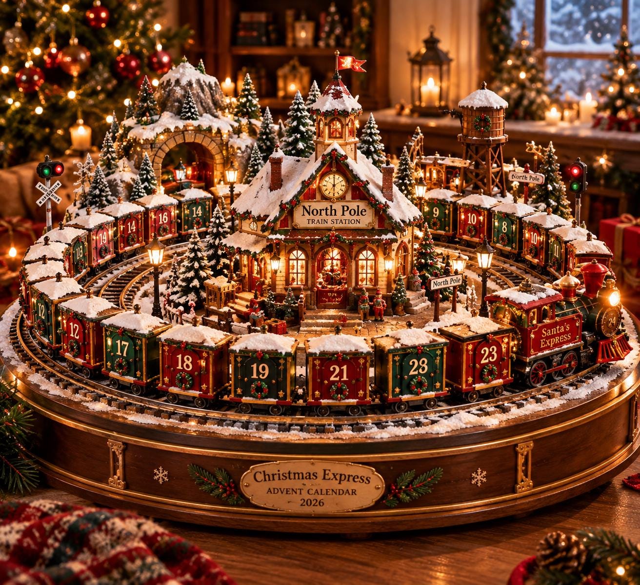 Christmas Train Advent Calendar 2026 – Miniature North Pole Express with Gifts