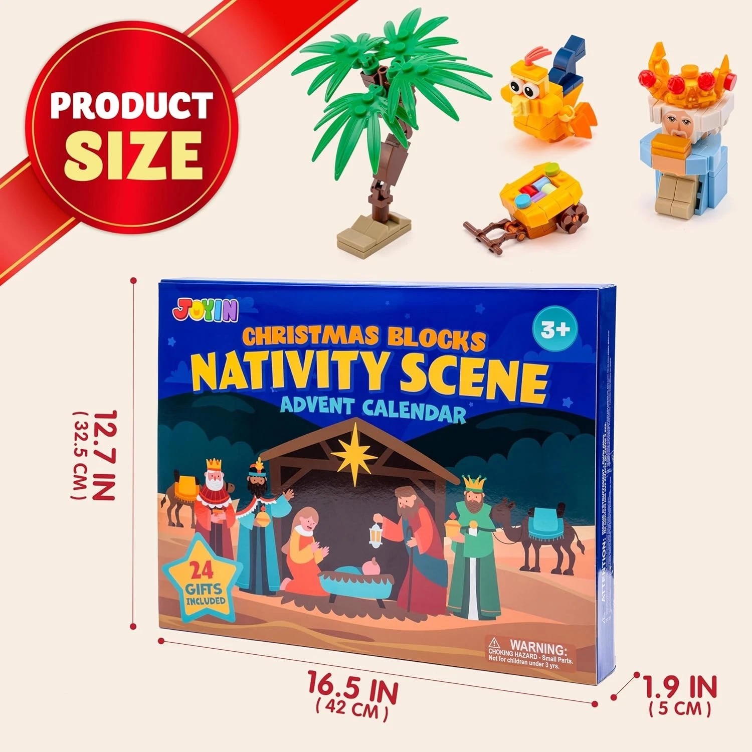 Nativity Advent Calendar Building Blocks, 24 Days Christmas Themed Build