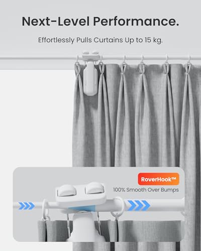 Smart Automatic Curtain Opener, Bluetooth App Control Curtain Robot for Rod Curtains