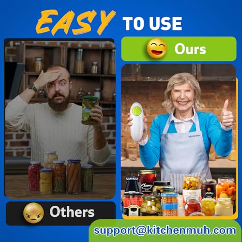 One Touch Electric Jar Opener, Automatic 360° Rotate Jar Lid Opener for Kitchen Use