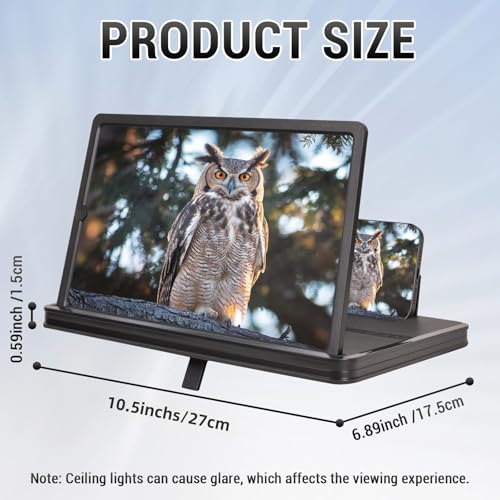 Foldable Phone Screen Magnifier, HD Enlarger Stand for Video Watching Gaming