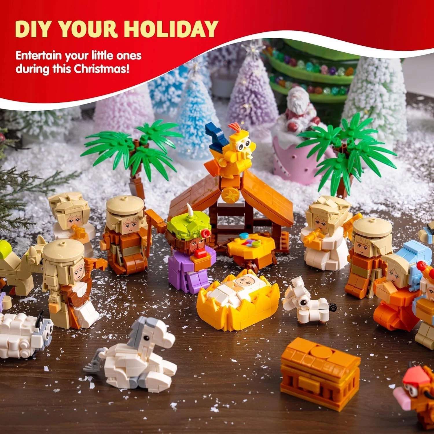 Nativity Advent Calendar Building Blocks, 24 Days Christmas Themed Build