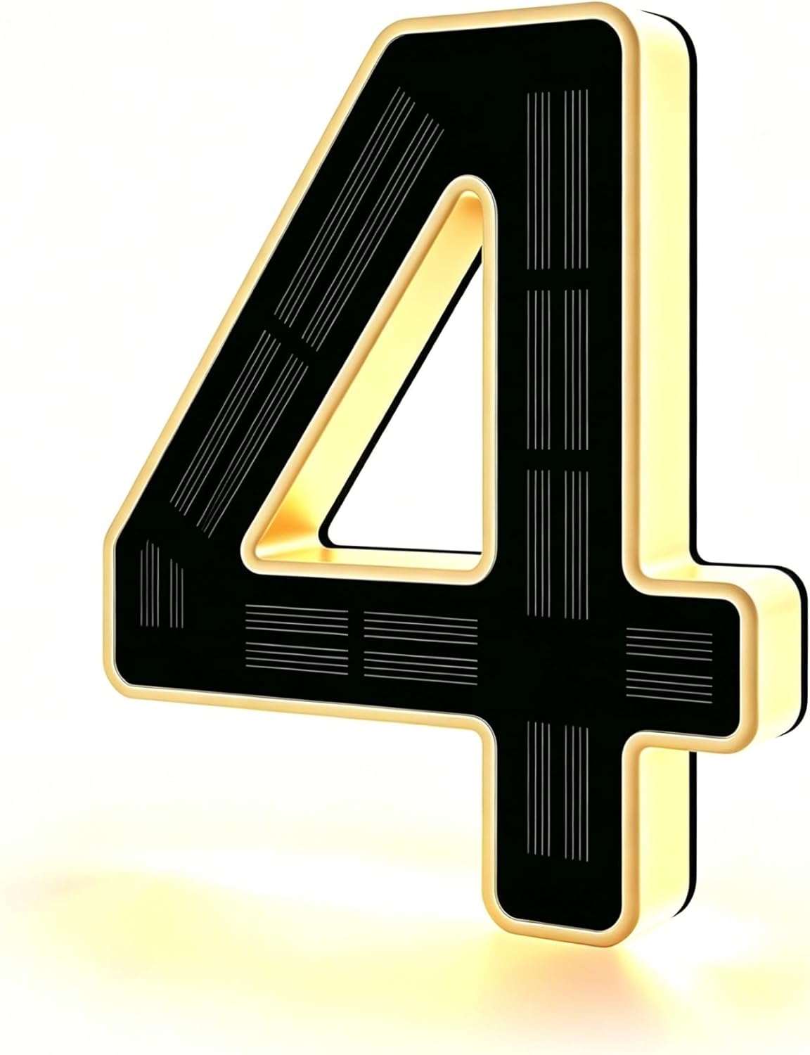 Solar Lighted House Numbers for Outside - 6.7-Inch Solar LED House Numbers & Letters, IP44 Weatherproof Wall Mount for Home Garage Fence with Easy Installation (1-Black)