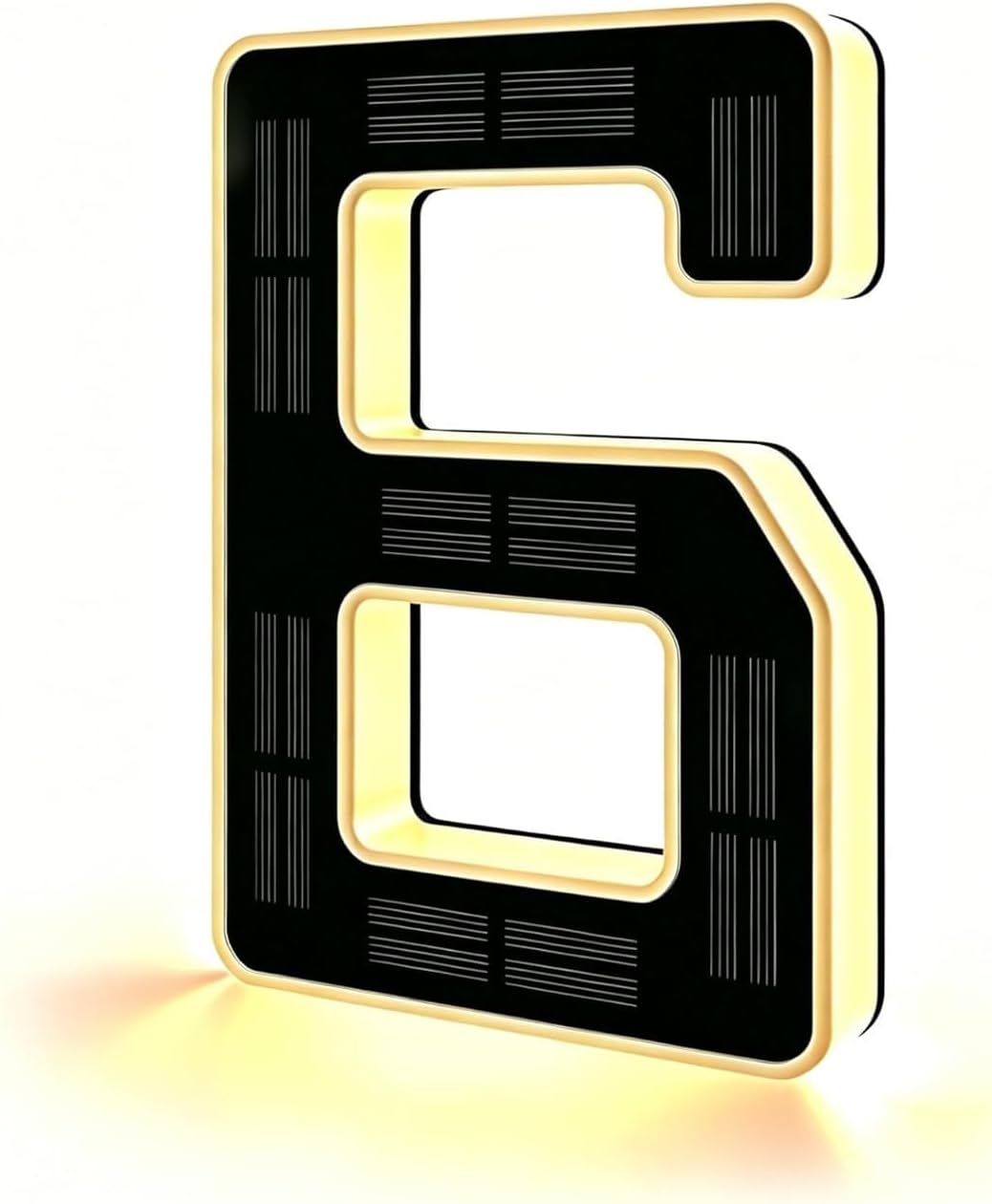 Solar Lighted House Numbers for Outside - 6.7-Inch Solar LED House Numbers & Letters, IP44 Weatherproof Wall Mount for Home Garage Fence with Easy Installation (1-Black)
