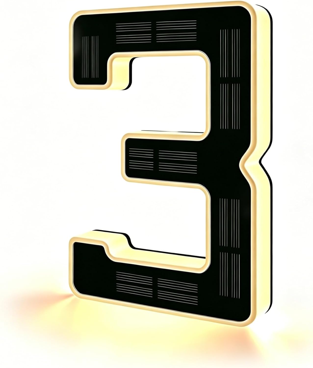 Solar Lighted House Numbers for Outside - 6.7-Inch Solar LED House Numbers & Letters, IP44 Weatherproof Wall Mount for Home Garage Fence with Easy Installation (1-Black)