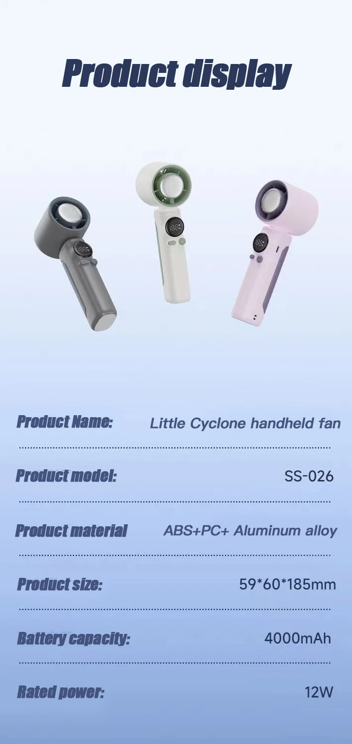 Portable Home Adjustable Type Strong Wind Rechargeable Mini Chargeable Electric Standing Fans Mini Cooling  Handheld Fan
