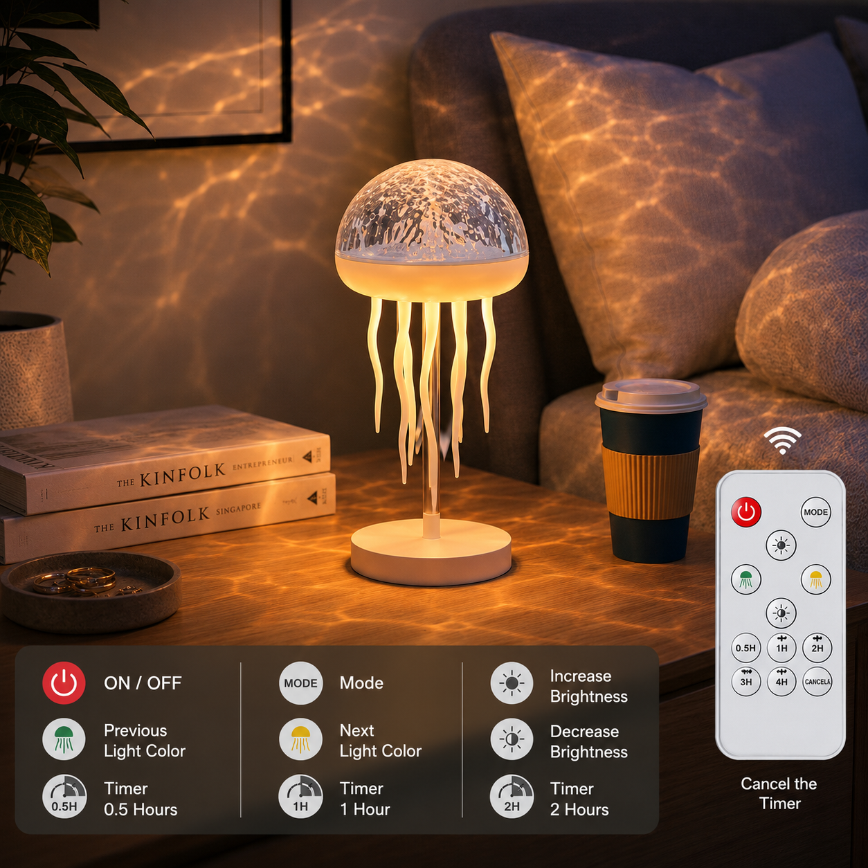 Water ripple jellyfish light
