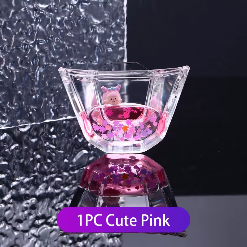 Cute Car Interior Kits Transparent Liquid Sequins Floating Doll Acrylic Shell
