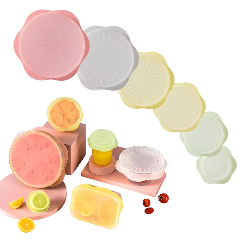 6pcs Hot Sale Kitchen Reusable Elastic Bowl Covers Stretchable Food Grade Silicone Stretch Lids for Food Fresh-keeping in Fridge