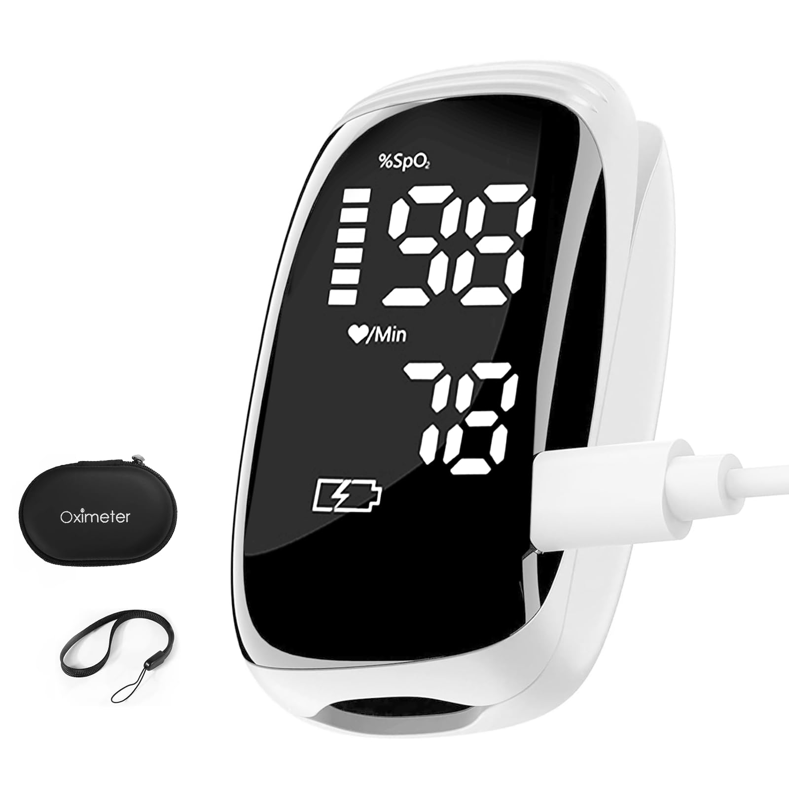 Oximeter, Blood Oxygen Meter, Fingertip Pulse Oximeter, Rechargeable Pulse Oximeter, Accurate Rapid Blood Oximeter SpO2 Reading Outdoor Sports Wide Use