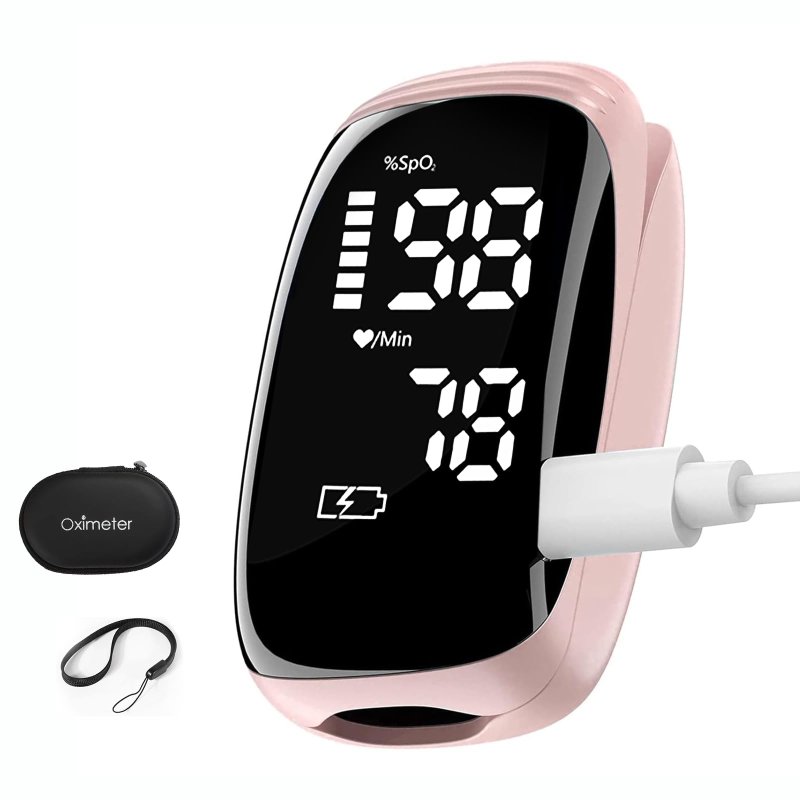 Oximeter, Blood Oxygen Meter, Fingertip Pulse Oximeter, Rechargeable Pulse Oximeter, Accurate Rapid Blood Oximeter SpO2 Reading Outdoor Sports Wide Use