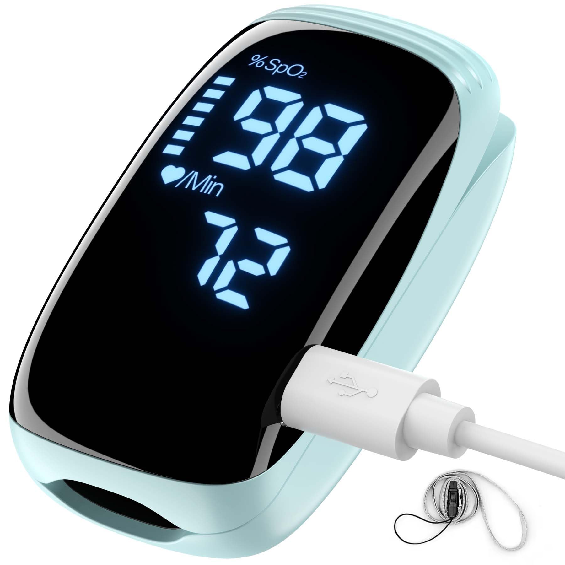 Oximeter, Blood Oxygen Meter, Fingertip Pulse Oximeter, Rechargeable Pulse Oximeter, Accurate Rapid Blood Oximeter SpO2 Reading Outdoor Sports Wide Use