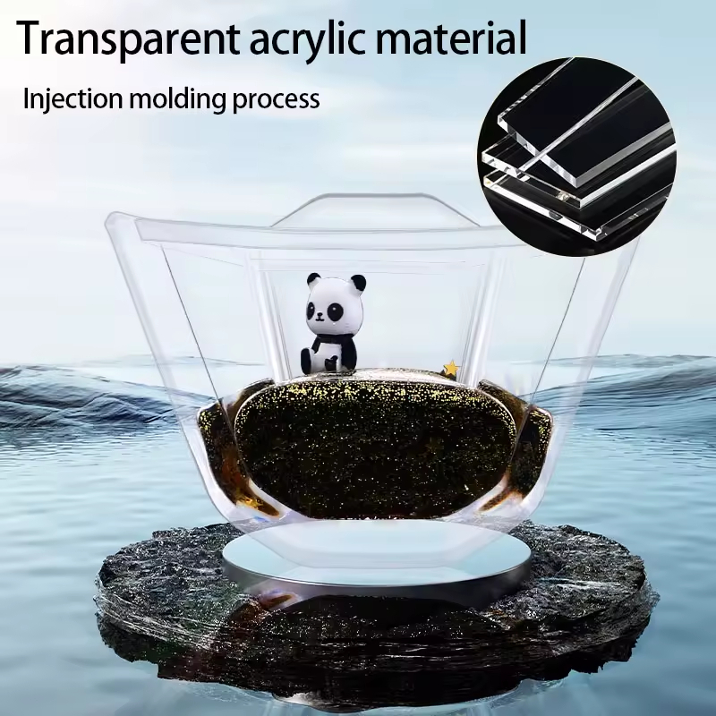 Cute Car Interior Kits Transparent Liquid Sequins Floating Doll Acrylic Shell