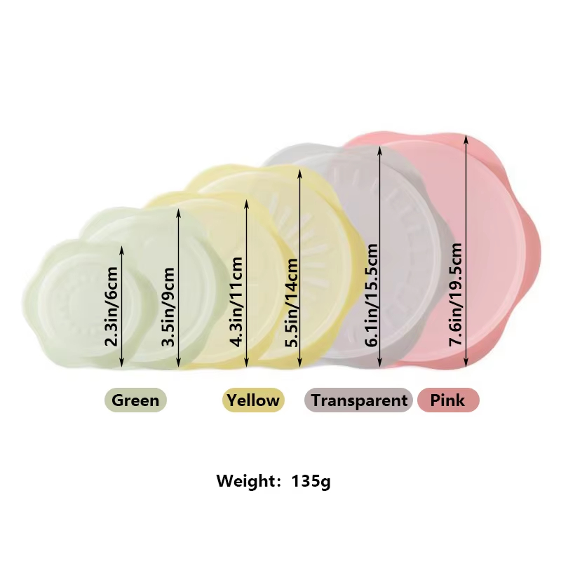 6pcs Hot Sale Kitchen Reusable Elastic Bowl Covers Stretchable Food Grade Silicone Stretch Lids for Food Fresh-keeping in Fridge