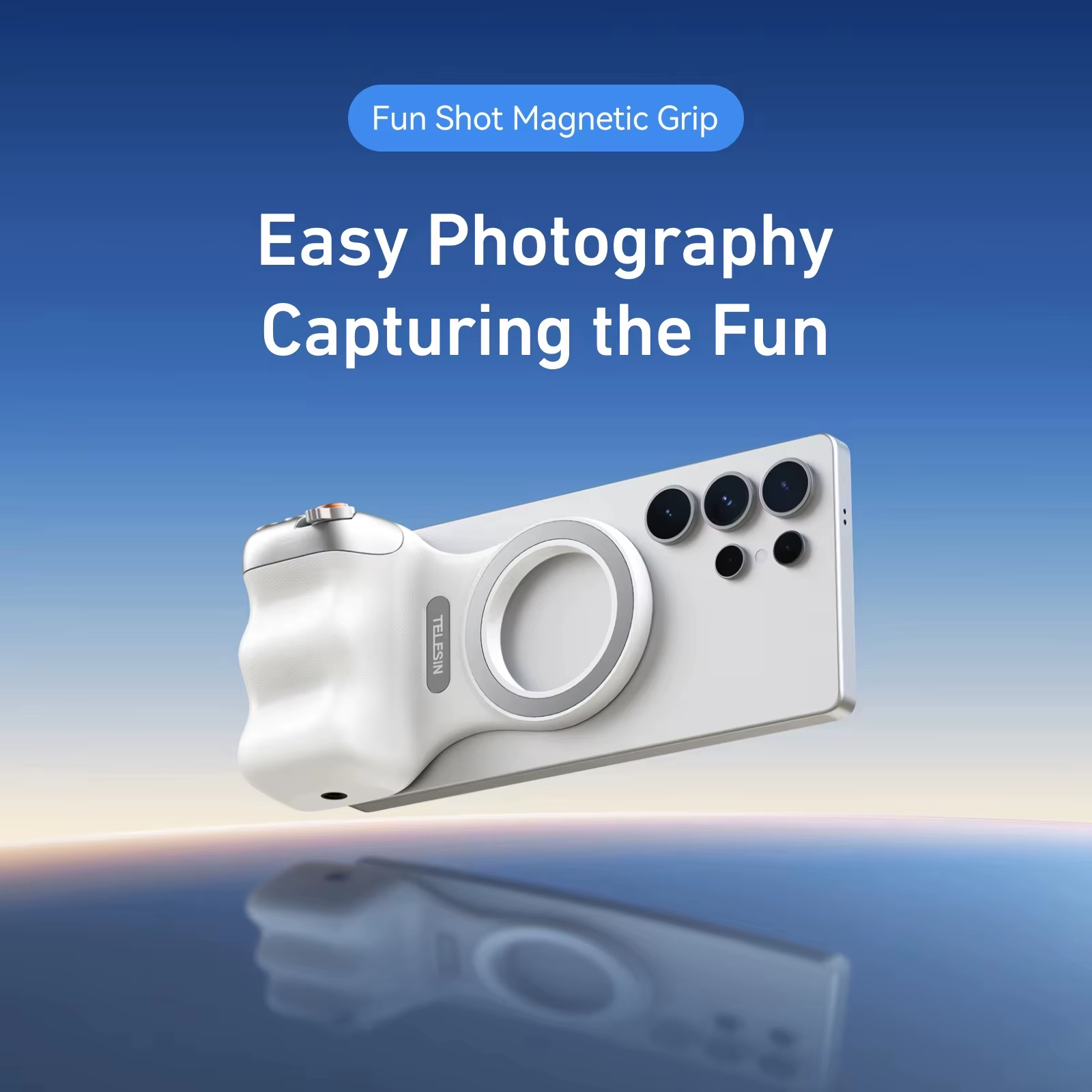 Magnetic ABS Selfie LED Lights Phone Holder Photography Aid with Hand Grip for Remote Mobile Use