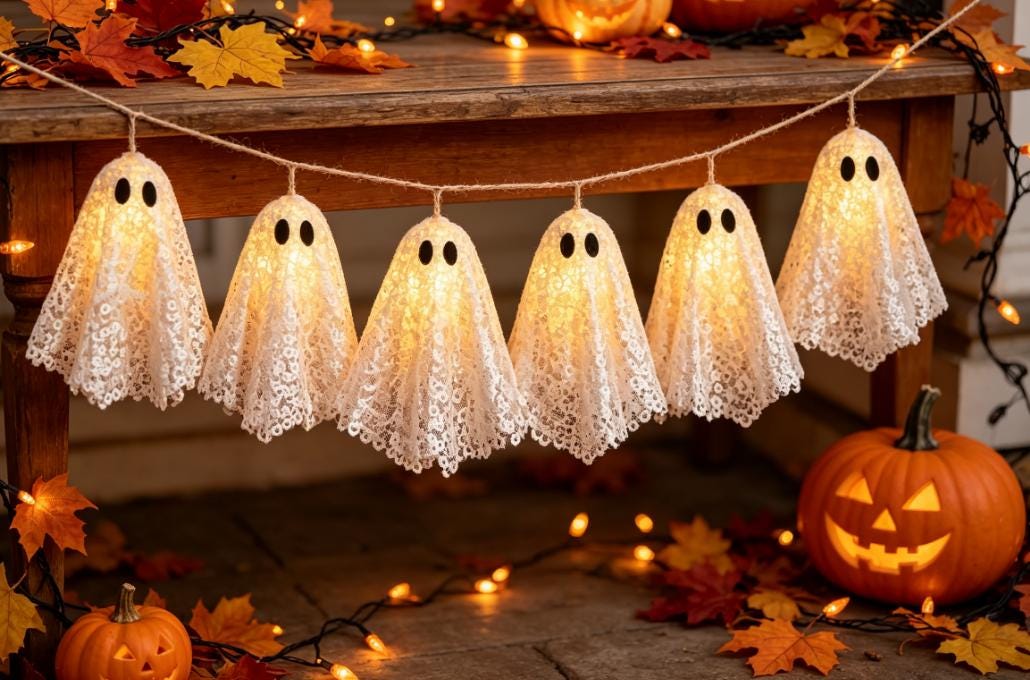 Halloween Ghost String Lights, 2M 10 LED Spooky Ghost Lights, Cute Hanging Decor
