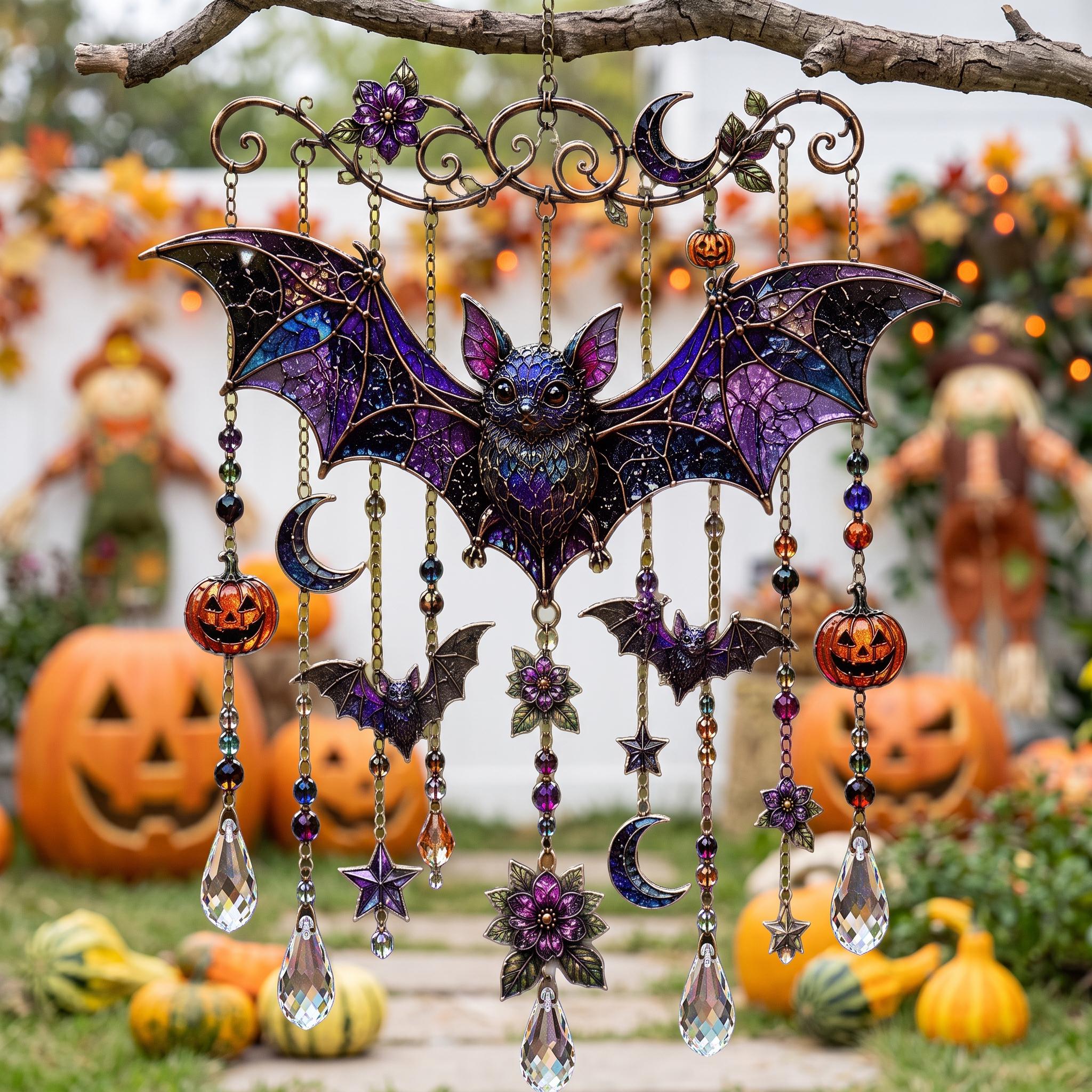 Halloween Bat Owl Suncatcher Wind Chime