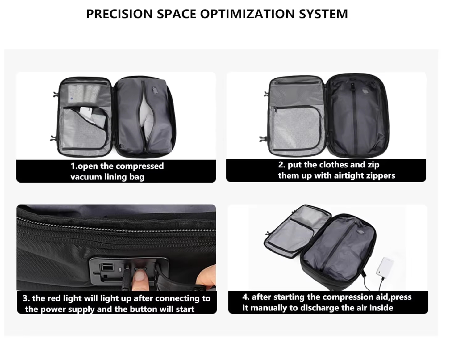 Travel-friendly Vacuum Packing Backpack with Built-in Air Pump Portable Compression Cube Waterproof Bag