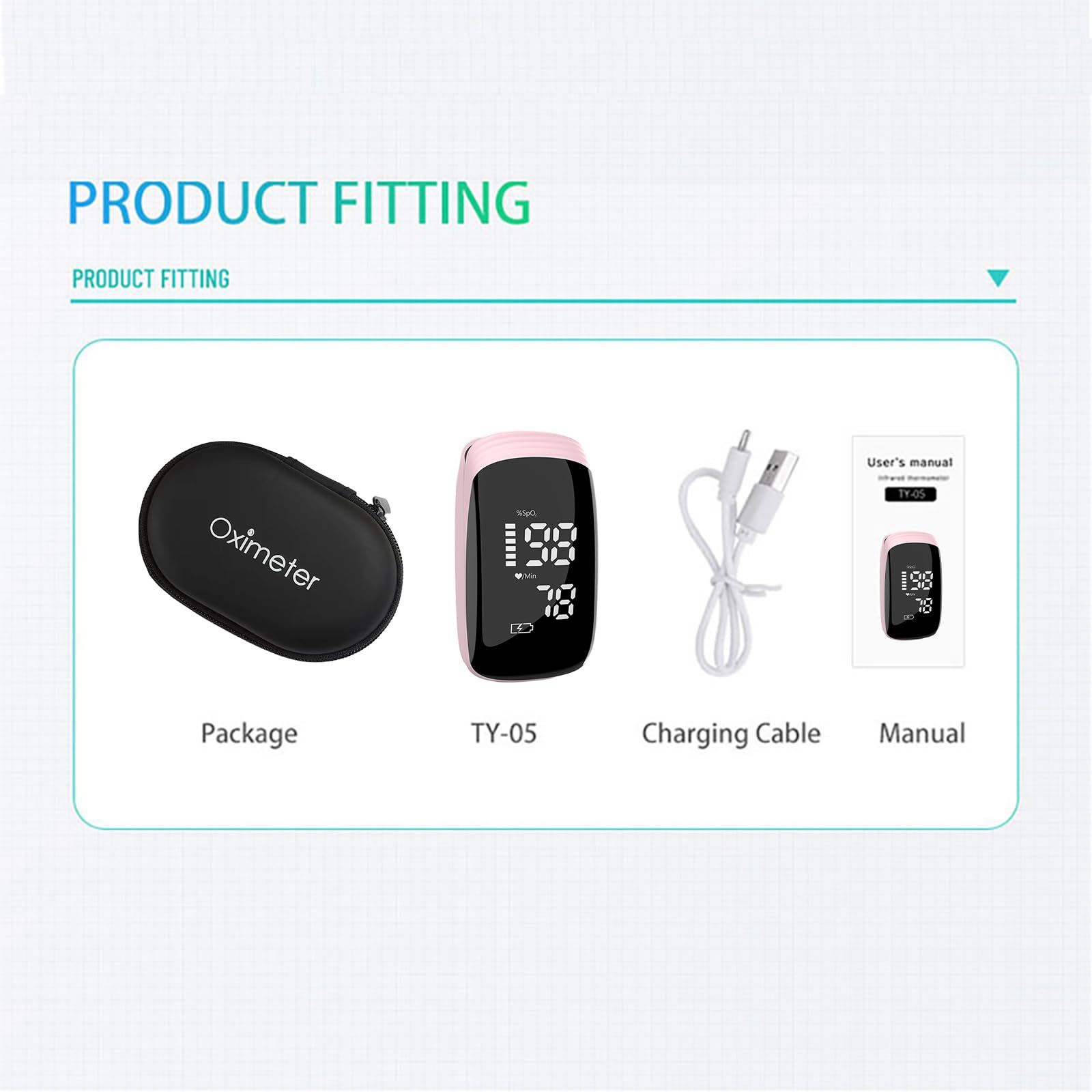 Oximeter, Blood Oxygen Meter, Fingertip Pulse Oximeter, Rechargeable Pulse Oximeter, Accurate Rapid Blood Oximeter SpO2 Reading Outdoor Sports Wide Use