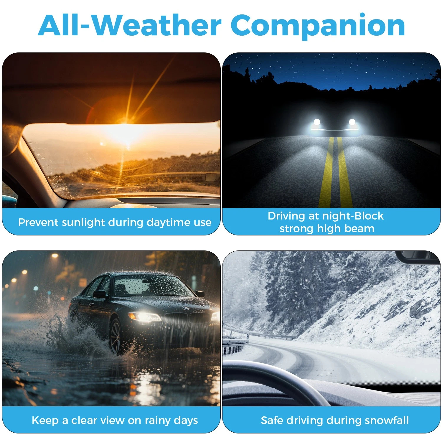 Universal Car Sun Visor Extender Anti-Glare Adjustable Sunshade Panel for safe