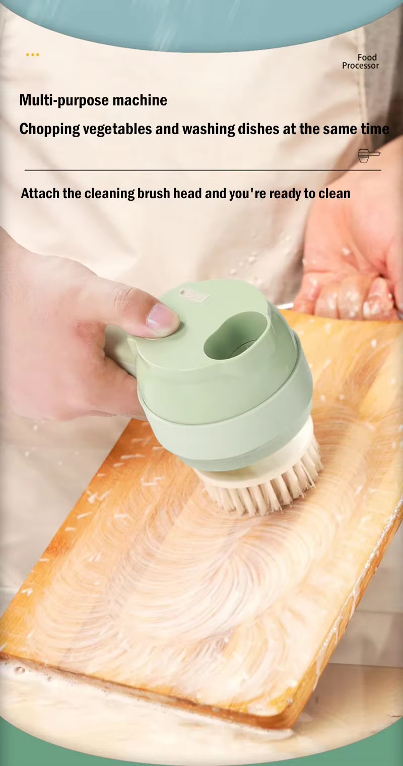 4 in 1 Vegetable Chopper Handheld Electric Vegetable Cutter Set Portable Wireless Garlic Mud Masher Mini Food Processor
