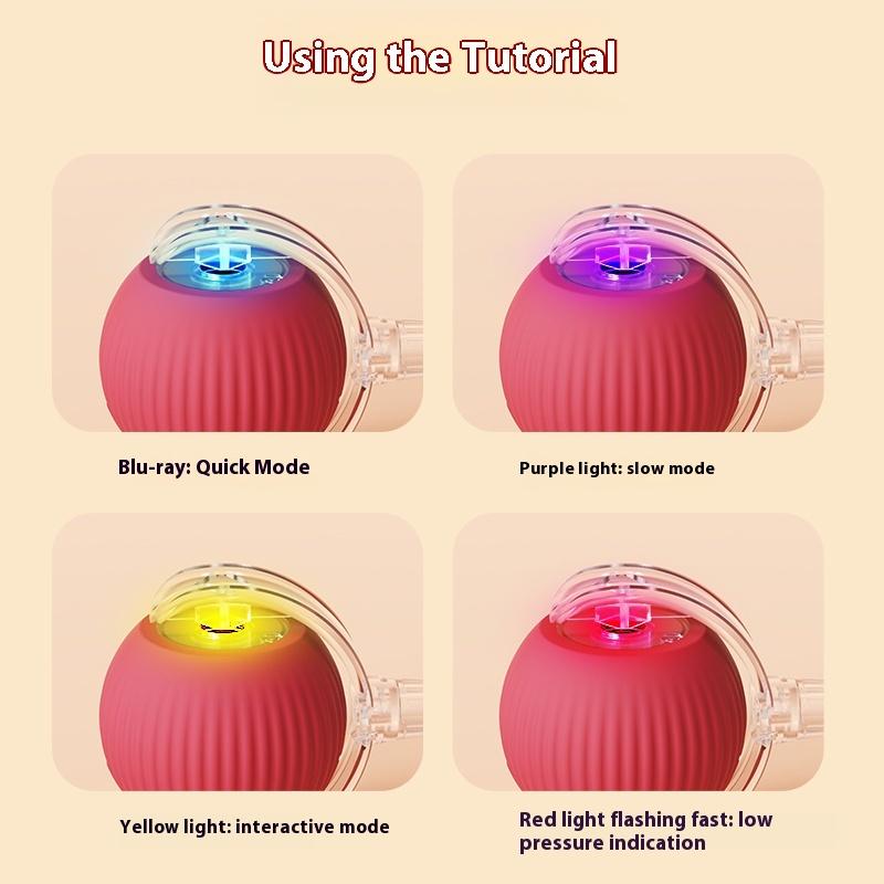 Interactive Toy Ball, Motion-Activated Rechargeable Rolling Ball with Tail for Indoor Cats & Small Dogs