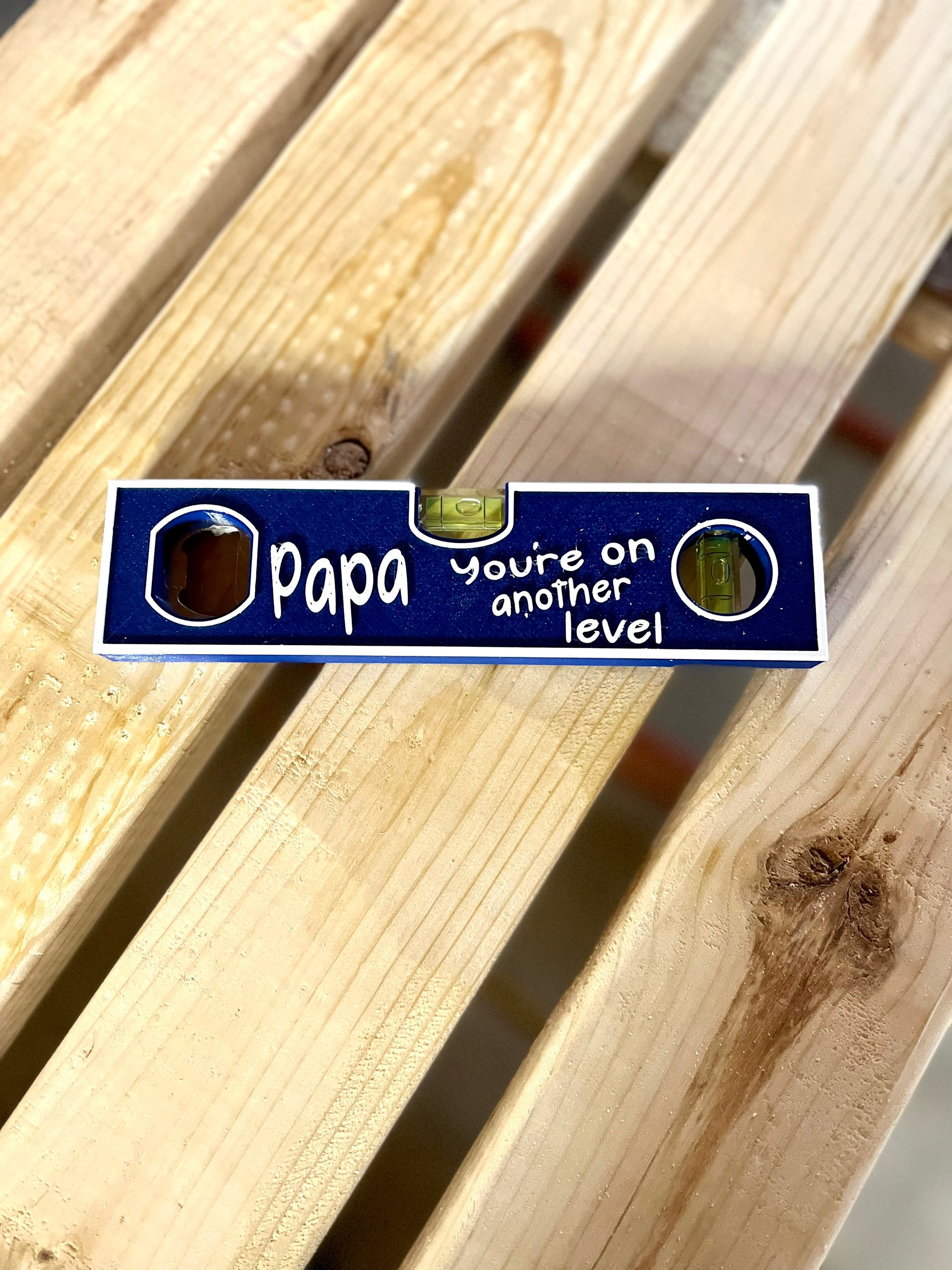 Dad’s Bottle Opener as Actual Spirit Level Tool DIY Handyman Kobalt Lid Opener Personalized Father’s Day Step Dad Birthday Gift