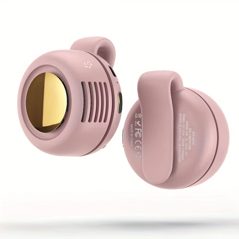 Mini USB Rechargeable Clip Fan Wearable 3 Speed Wind Quiet Operation Low MOQ Custom Logo Portable Fan in Stock Quick Dispatch