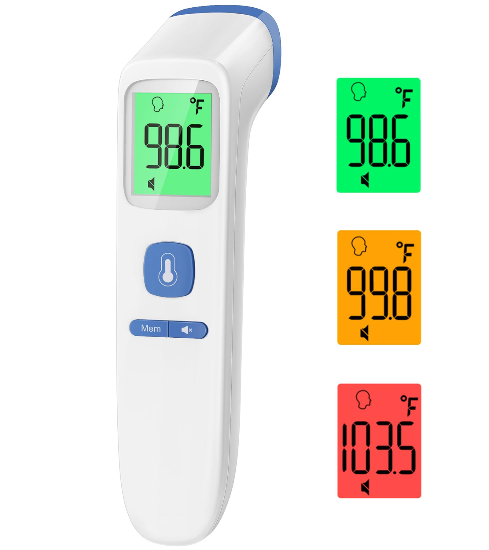 No-Touch Thermometer for Adults and Kids, Digital Accurate Baby Thermometer with Fever Alarm, 1 Second Fast Result, Easy to use, 2 in 1 Mode
