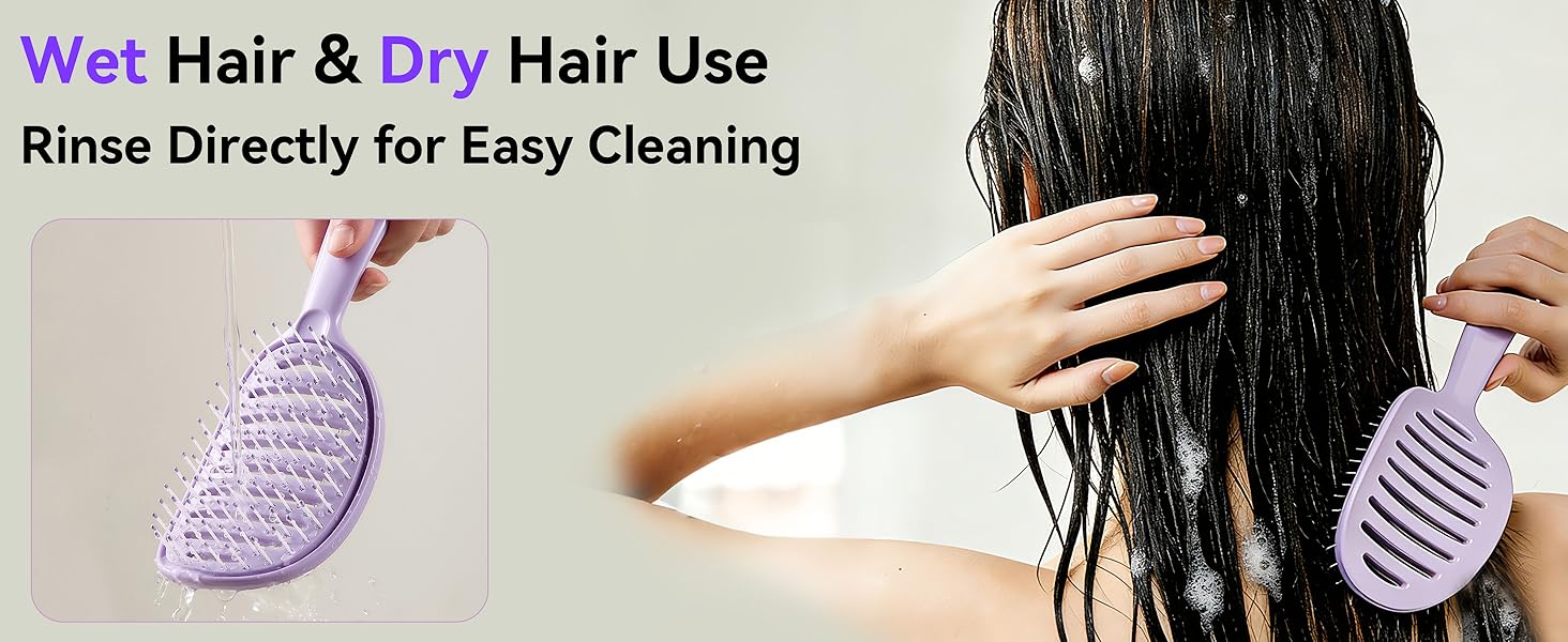 Wet Hair amd Dry Hair Use，Rinse Directly for Easy Cleaning
