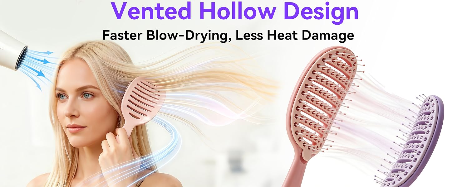 Vented Hollow Design ，Faster Blow-Drying, Less Heat Damage
