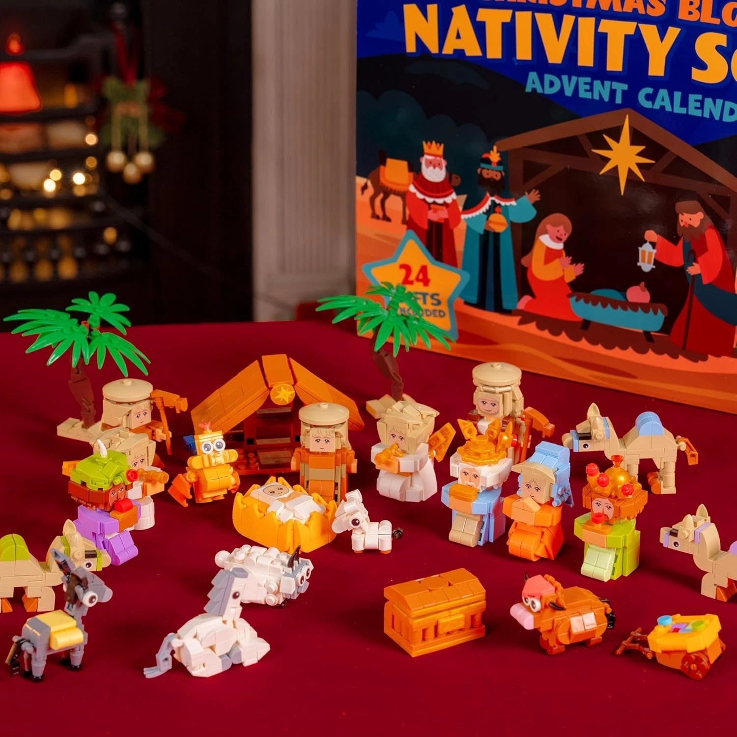 Nativity Advent Calendar Building Blocks, 24 Days Christmas Themed Build