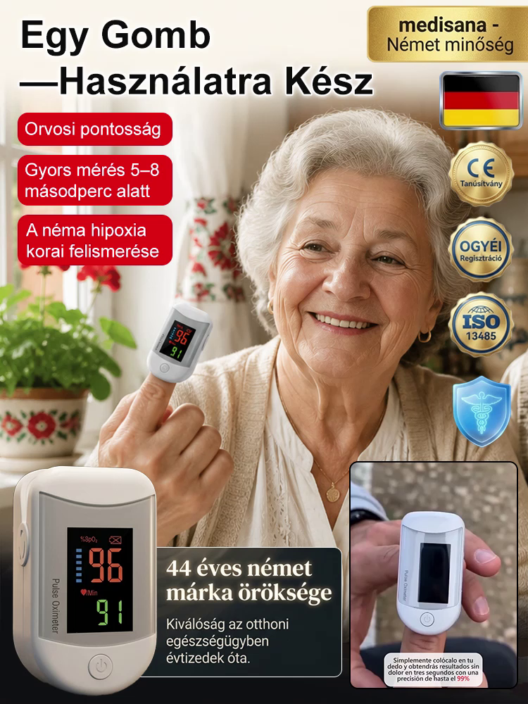 Ujjas, nagy felbontású véroxigénszintmérő
