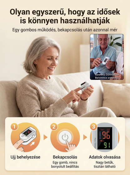 Ujjas, nagy felbontású véroxigénszintmérő
