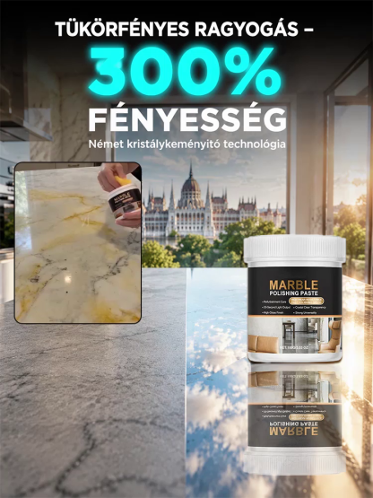 A tökéletes tükörfényű helyreállító! Márvány polírozó paszta – könnyedén eltávolítja a karcolásokat és a vízfoltokat, egyetlen felvitellel ragyogóan tisztává varázsolva a márványt, nincs szükség költséges javításokra.