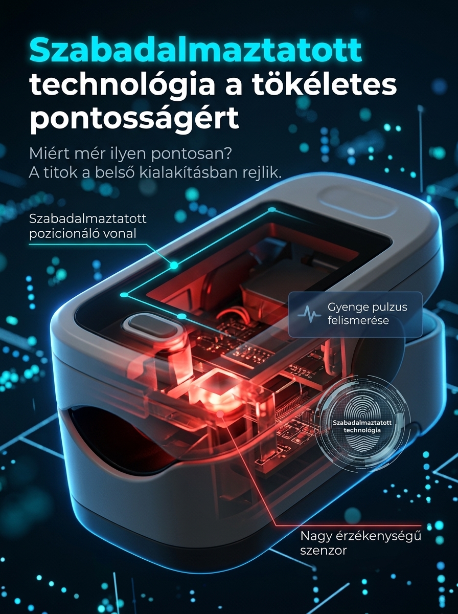 Ujjas, nagy felbontású véroxigénszintmérő