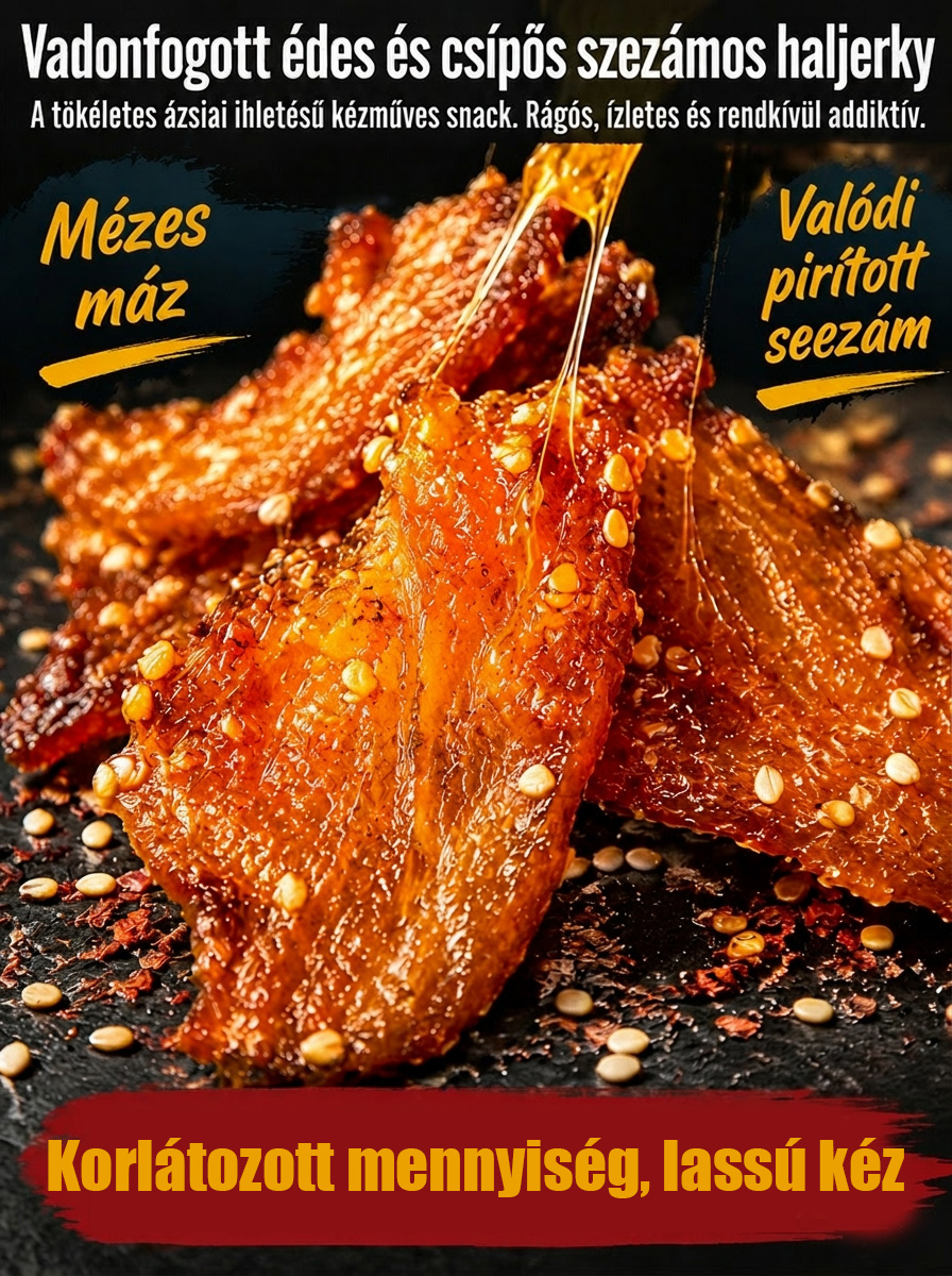 [200 darab/csomag] Alaszkai Vad tőkehal Jerky - Mézes-csípős szezámmagos | Magas fehérjetartalmú - Tartósítószermentes 🌶️🎣