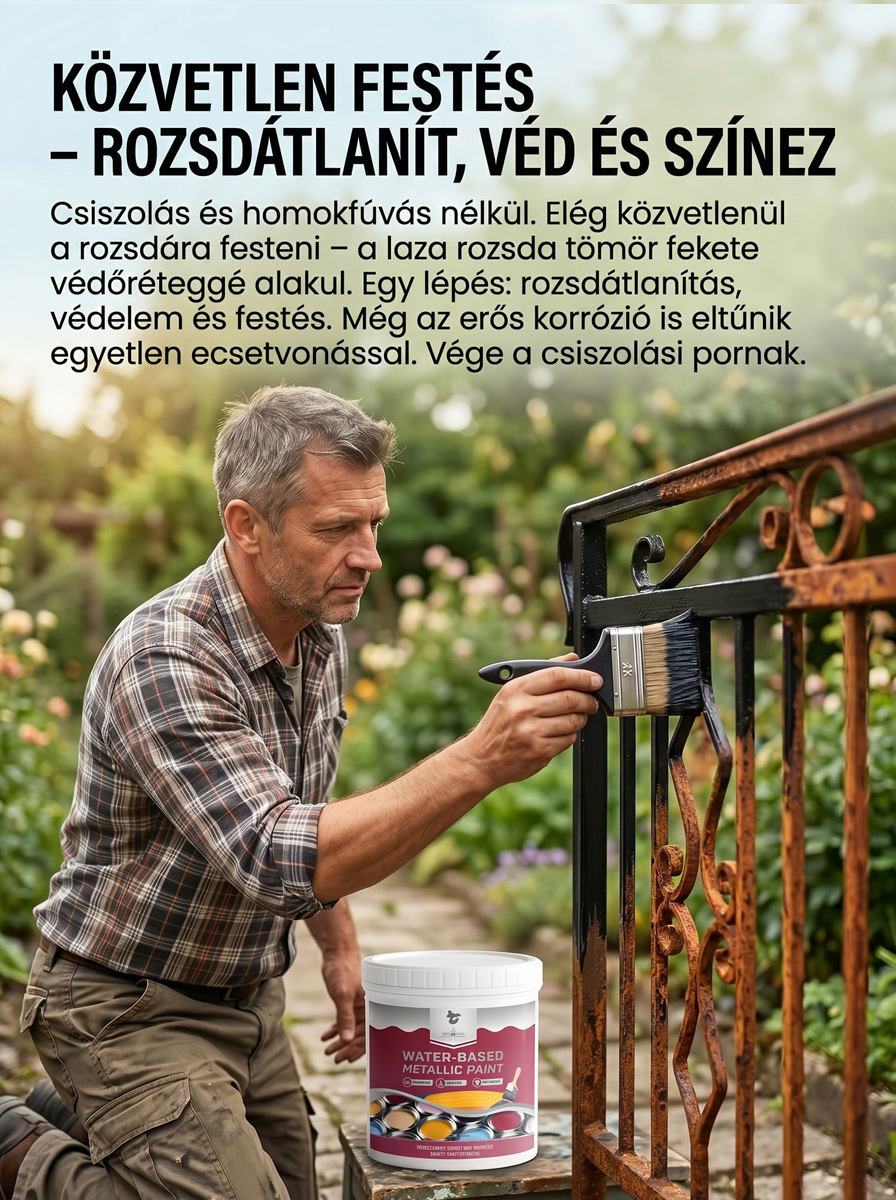 ⚡ Fekete fémfesték: Rozsdagyilkos. Újjászületett fém. ⚡Nézze, ahogy a rozsda 60 másodperc alatt eltűnik – csiszolás és kaparás nélkül.