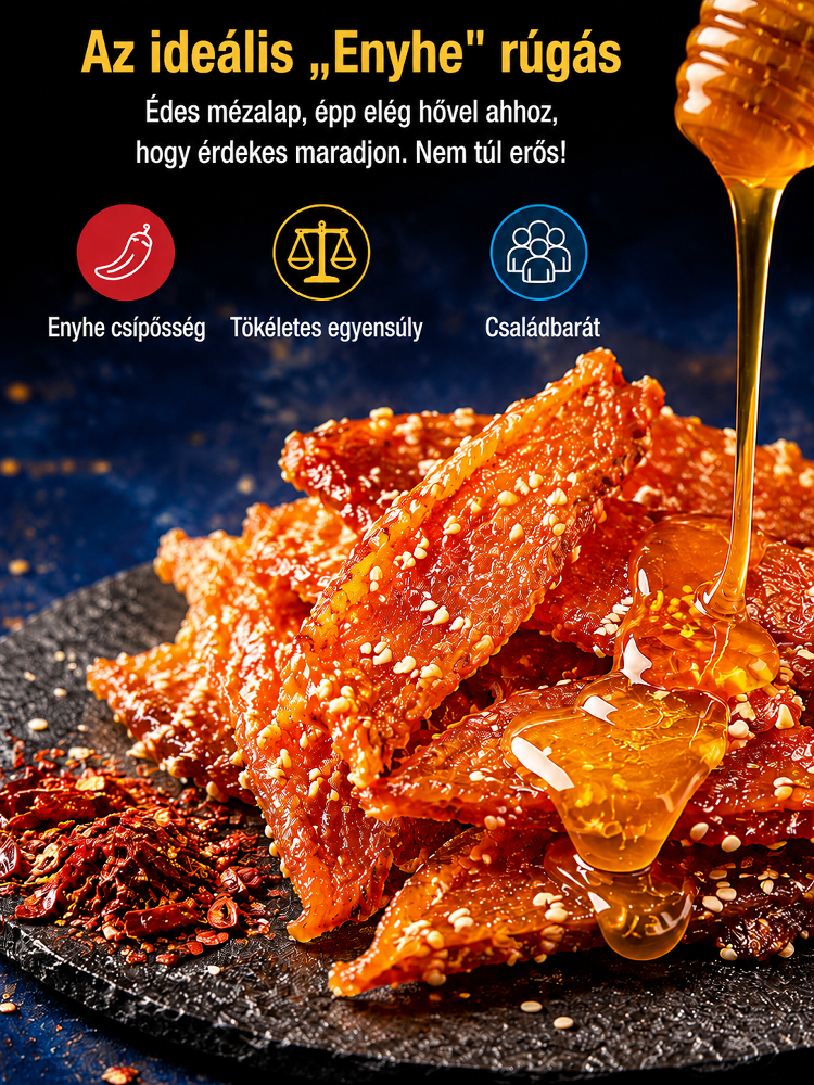[200 darab/csomag] Alaszkai Vad tőkehal Jerky - Mézes-csípős szezámmagos | Magas fehérjetartalmú - Tartósítószermentes 🌶️🎣