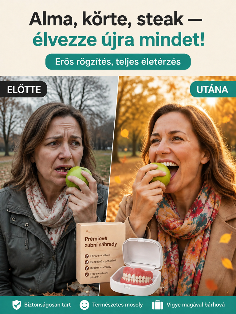 👍Szilikon Fogsor Ragasztó Nélkül - Egyen és Mosolyogjon Magabiztosan Fájdalom Nélkül